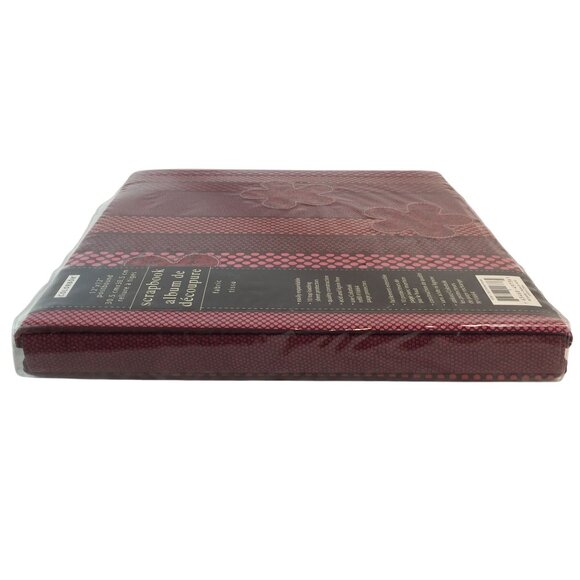 Colorbok 12x12 Inch Postbound Scrapbook Album Fabric Kitchen Flowers Burgandy - Picture 4 of 8